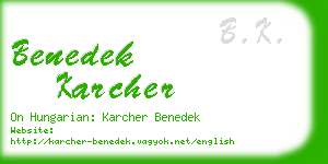 benedek karcher business card